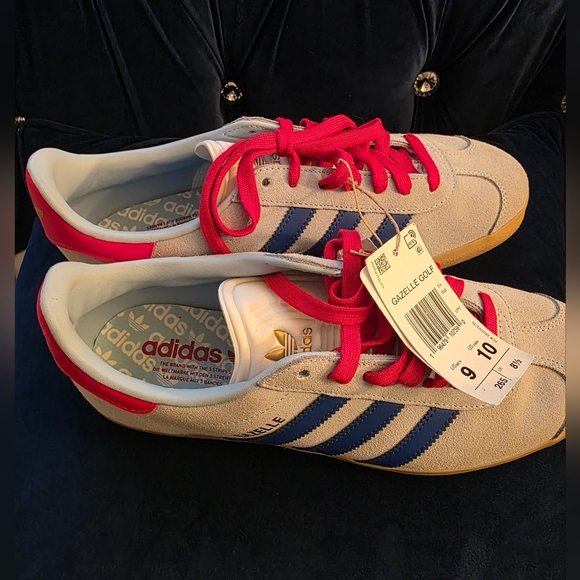 NWT Adidas Gazelle Spikeless Golf in Clear Sky/Royal Blue/Scarlet W10 M9 - Picture 7 of 12
